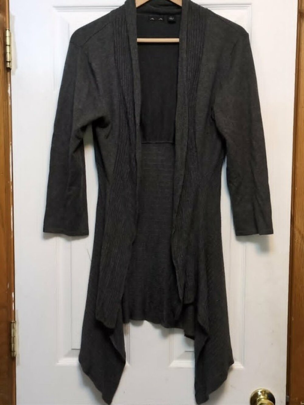 Ava Charcoal Gray Sweater Duster Sz L Whimsigoth Dark Academia Bookish 90s Grung